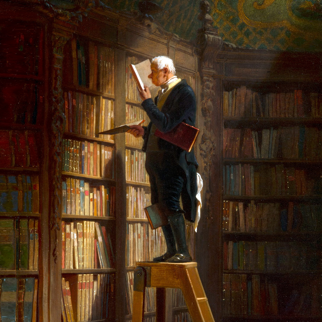 Фрагмент картины Карла Шпицвега «Книжный червь» (1850). Источник: Grohmann Museum