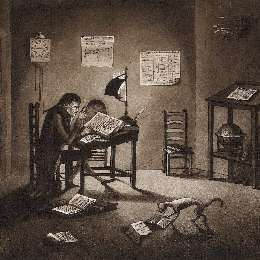 Astronomy: Samuel Vince reading in his rooms at Sidney Susse. Billede: Welcome Images (CC BY 4.0)