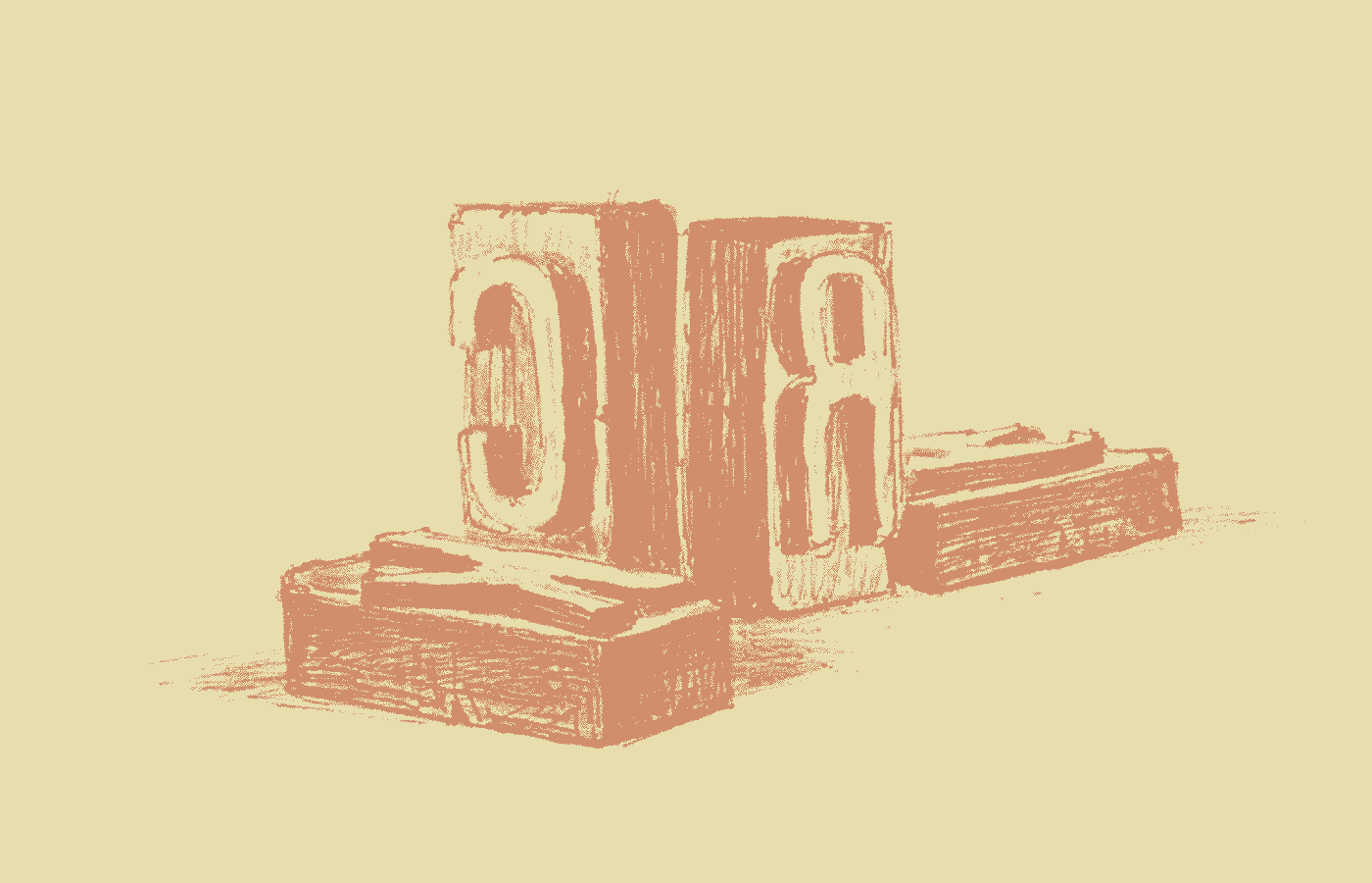 Подвижные литеры Гутенберга были вырезаны из буковой древесины. Рисунок Пасхалиса Дугалиса из книги «Деревья» Андреаса Хазе