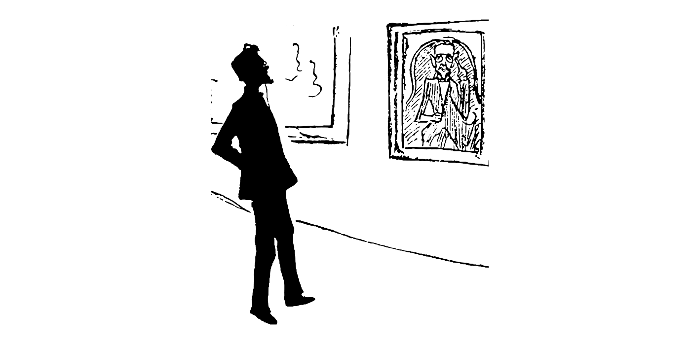 Чехов в Третьяковской галерее перед своим портретом, написанным И. Э. Бразом. Александра Хотяинцева, 1898 год. Источник: wikipedia.org