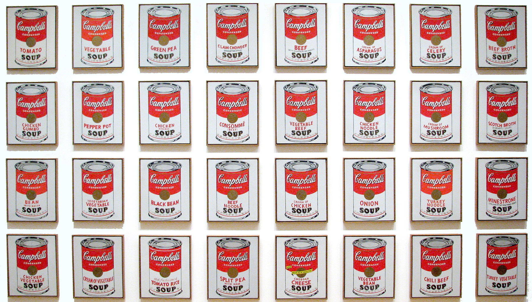 Энди Уорхол «Банки с супом Campbell», 1962. Фото: MOMA
