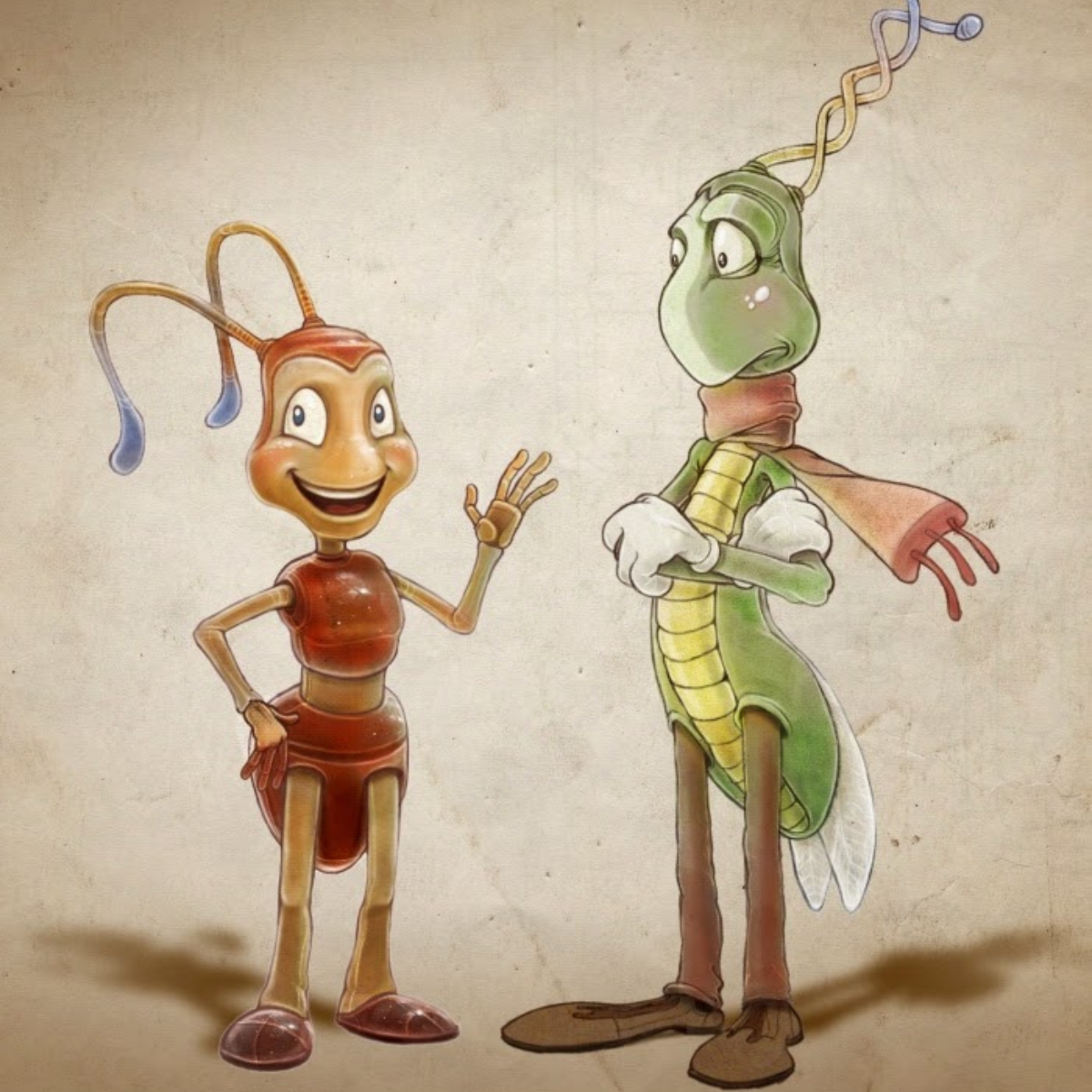 Cvrčak i mrav / ilustracija Miloš Aleksić