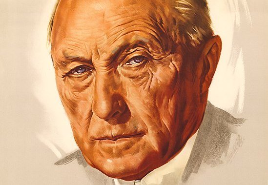 Kansler Adenauer var en af de animusfigurer Else Relster mødte. Billede: Udsnit af Adenauers valgplakat fra 1957 / Wikimedia Commons (CC BY-SA 3.0 DE)