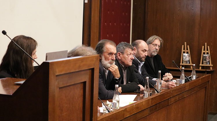 O knjizi su govorili: Gojko Tešić, Svetislav Basara, Zoran Panović / foto: Borivoje Milosavljević