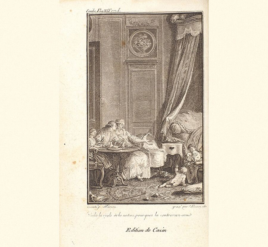 Запрещенное издание «Эмиль, или О воспитании» Жан-Жака Руссо. Т. 1-4. Лондон, 1781