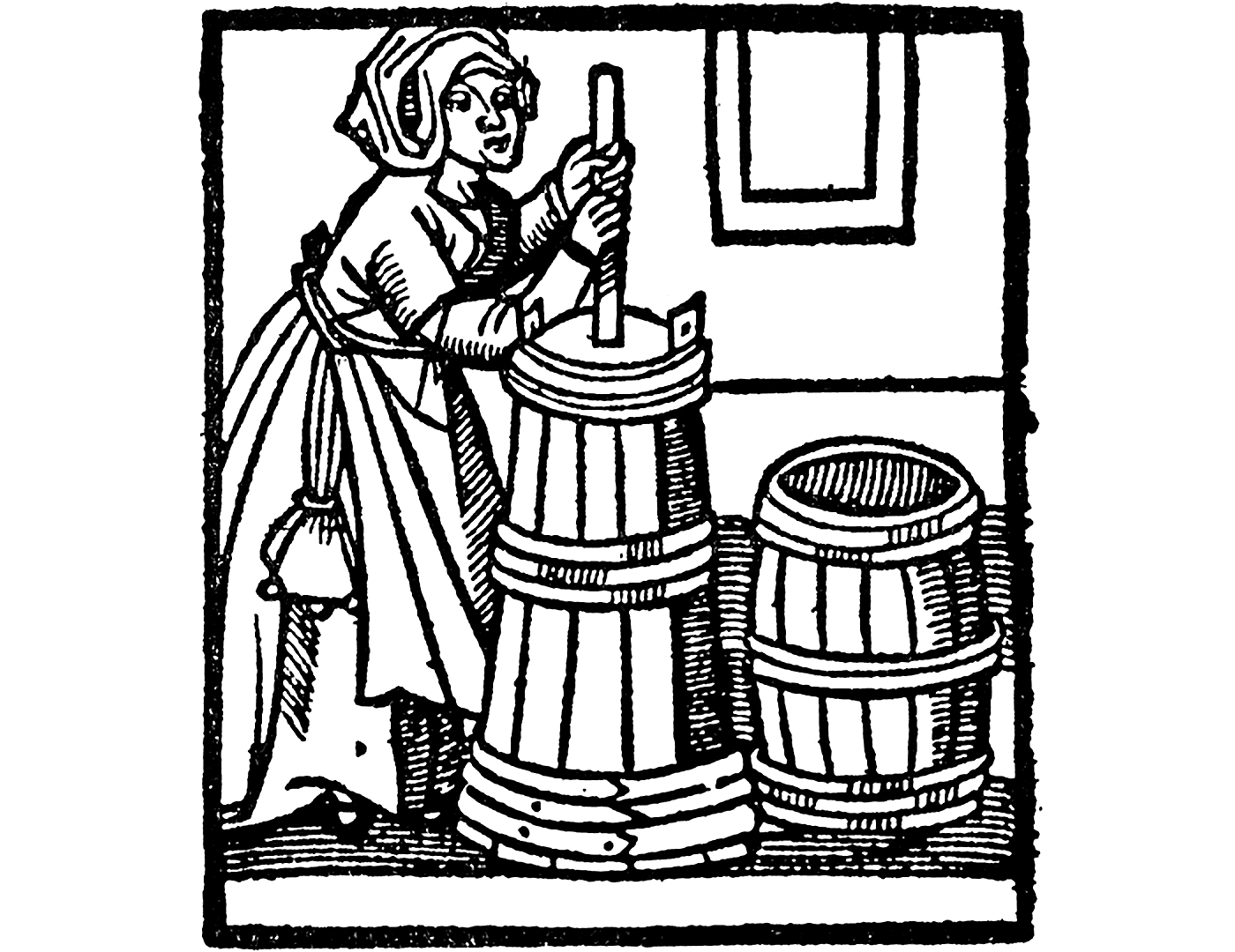 Молочница. Неизвестный художник, 1526 г. Иллюстрация из книги «Как жить в эпоху Тюдоров»