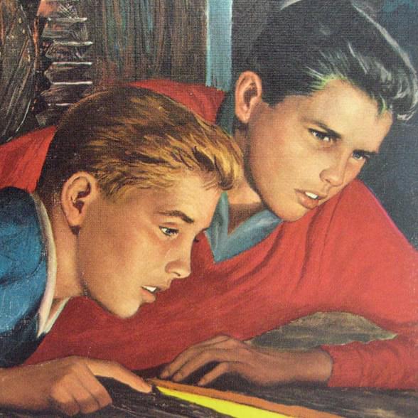 Братья Харди — дети-детективы, о которых написано 390 книг. Фрагмент обложки книги «The Secret of the old mill» (1962)