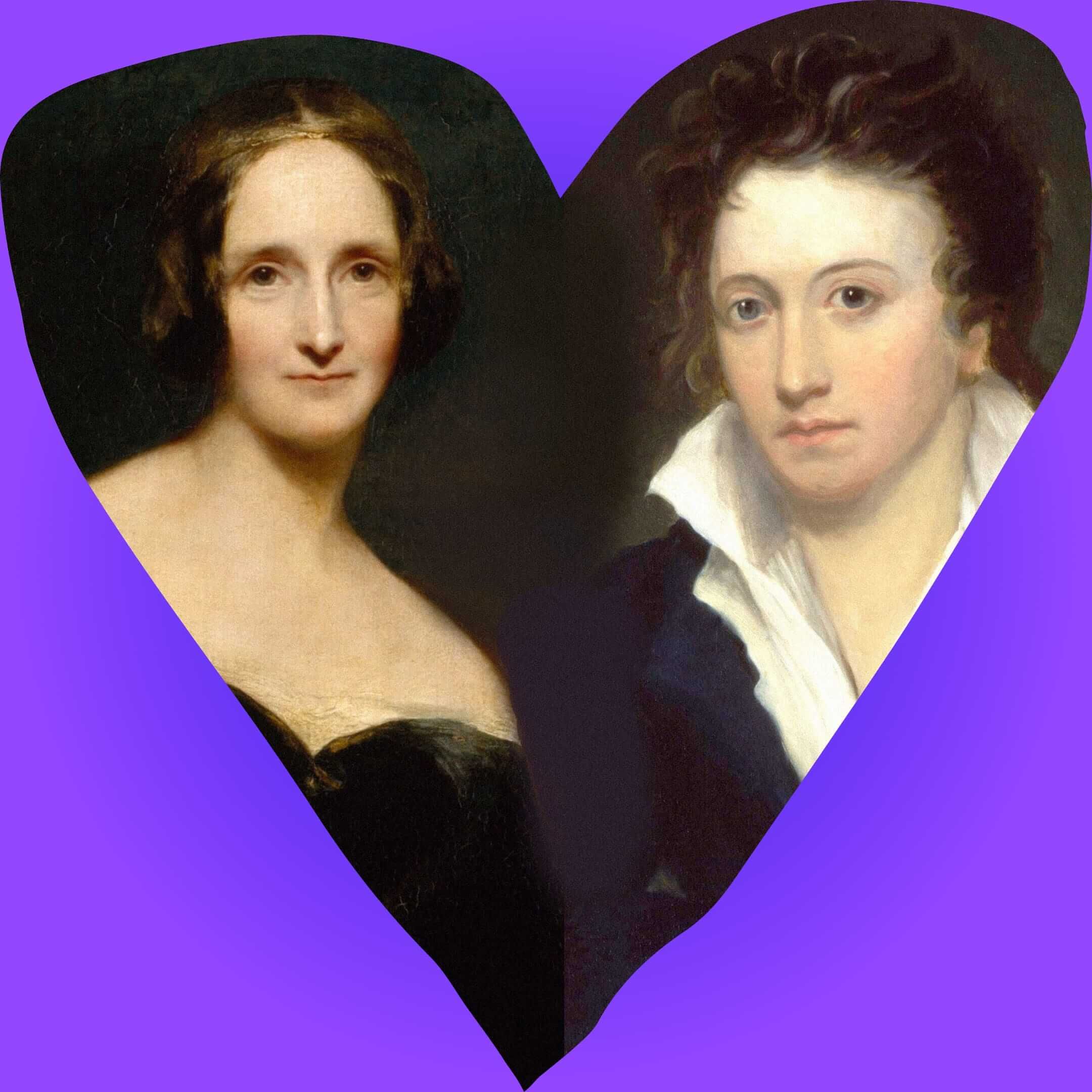 Коллаж из портретов Мэри Шелли (художник Ричард Ротвелл, 1840 год) и Перси Шелли (художник Альфред Клинт, 1819 год). Иллюстрация: Букмейт