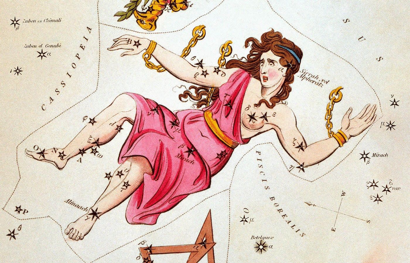 Созвездие Андромеды. Иллюстрация Сидни Холла, 1825 / Wikipedia / Bookmate Journal