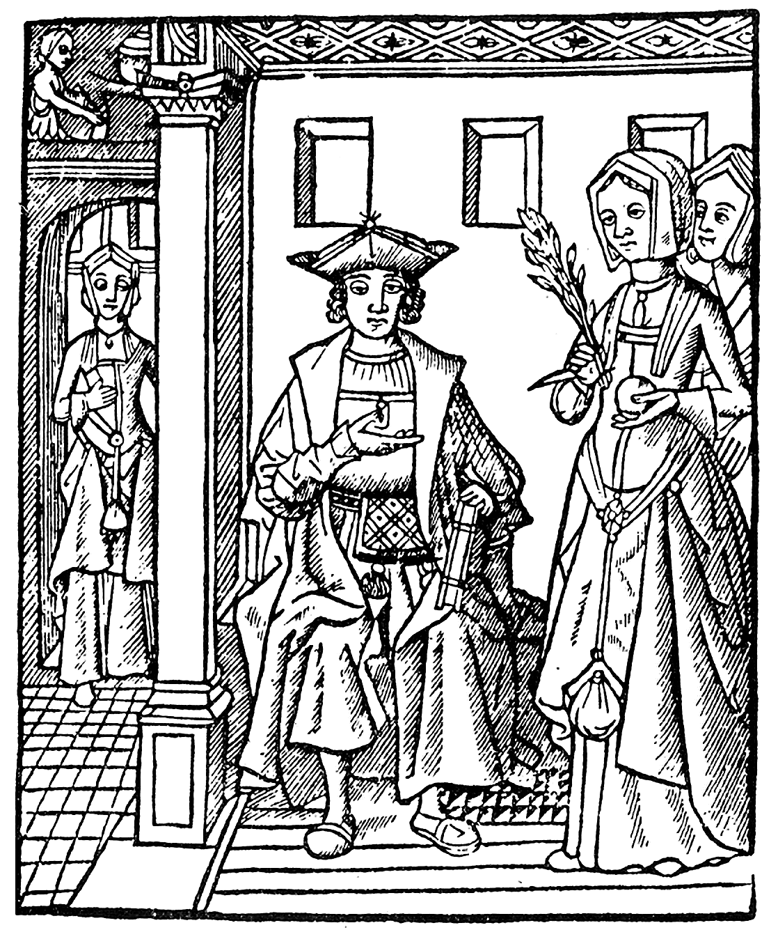 Мода 1520-х годов. Неизвестный художник, ок. 1528 г. Иллюстрация из книги «Как жить в эпоху Тюдоров»